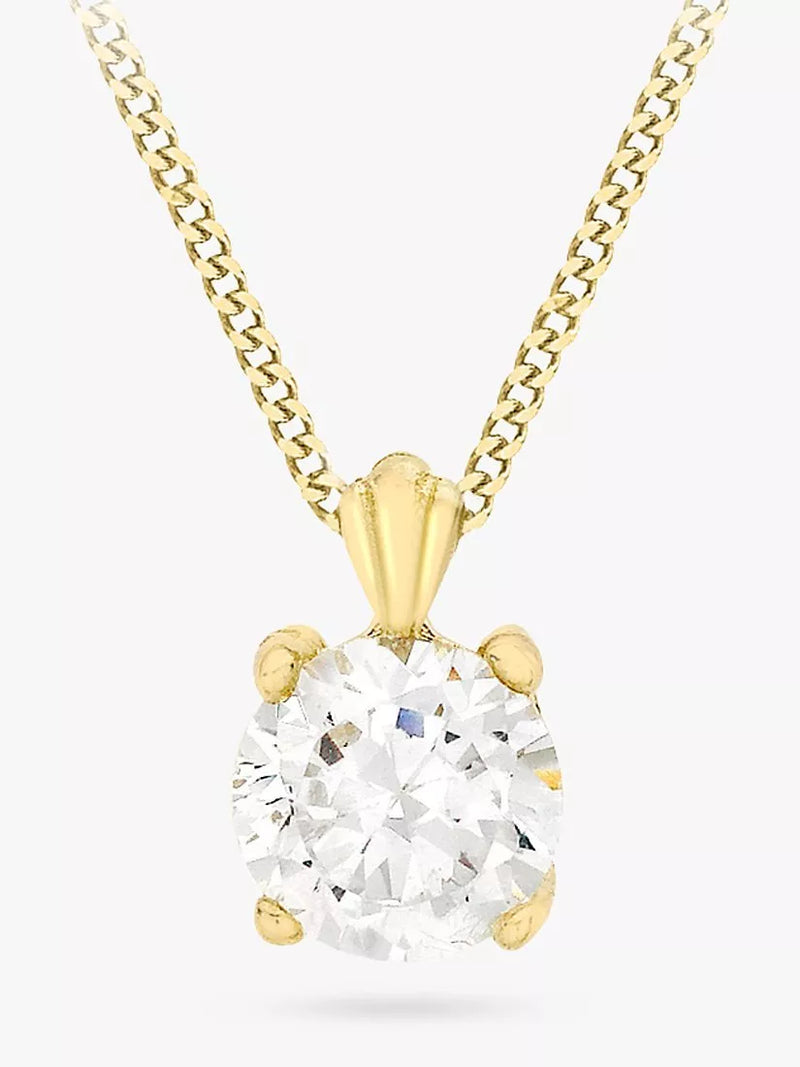 IBB 9ct gold cubic zirconia pendant necklace, UK version