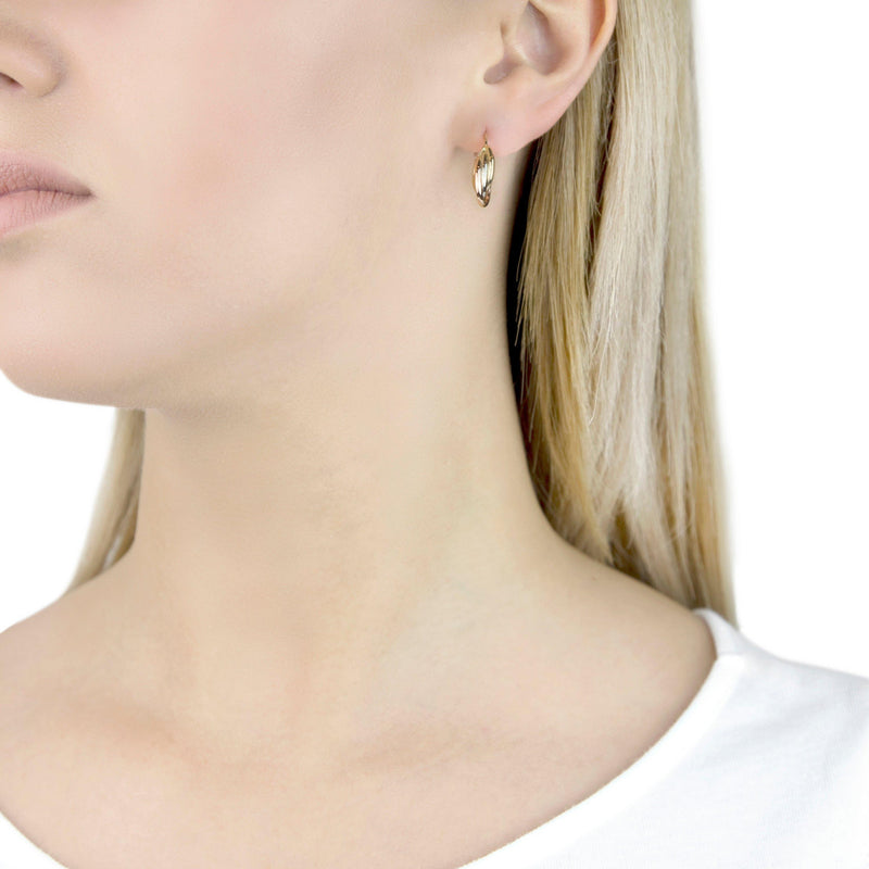 IBB 9ct gold three colour hoop earrings, UK version