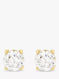 IBB 9ct yellow gold cubic zirconia stud earrings, UK version