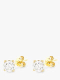 IBB 9ct yellow gold cubic zirconia stud earrings, UK version