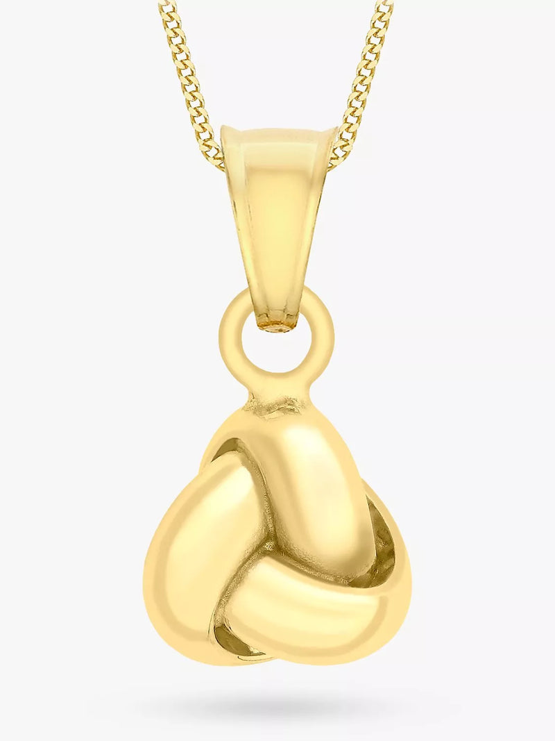IBB 9ct gold knot pendant necklace 46cm - British product