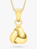 IBB 9ct gold knot pendant necklace 46cm - British product