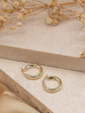 IBB 9ct yellow gold diamond cut creole earrings (British brand)