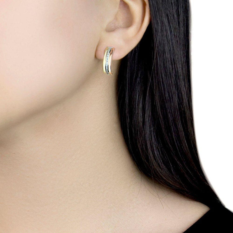 IBB half hoop earrings in 9ct gold with three tones - British product