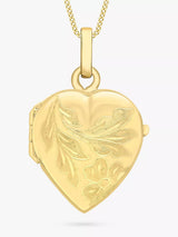 John Lewis IBB 9ct Gold Flower Heart Locket Pendant Necklace, 46cm- Buy online at McGrocer