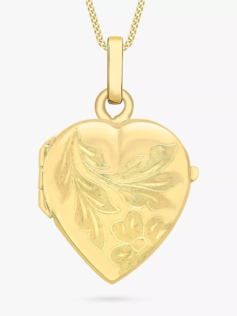 IBB 9ct gold flower heart locket, imported from the UK
