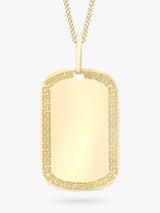 John Lewis IBB 9ct Yellow Gold Grecian Dog Tag Pendant Necklace, 46cm- Buy online at McGrocer