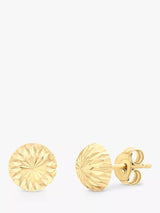 John Lewis IBB 9ct Gold Diamond Cut Half Ball Stud Earrings, Gold- Buy online at McGrocer