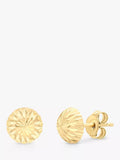 IBB 9ct gold diamond cut half ball stud earrings 7mm, UK version