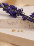 IBB 9ct gold diamond cut half ball stud earrings 7mm, UK version