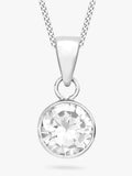 IBB white gold cubic zirconia pendant chain 46cm, UK version