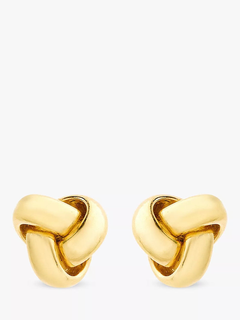 IBB 9ct gold knot stud earrings 8mm, UK version
