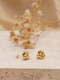 IBB 9ct gold knot stud earrings 8mm, UK version
