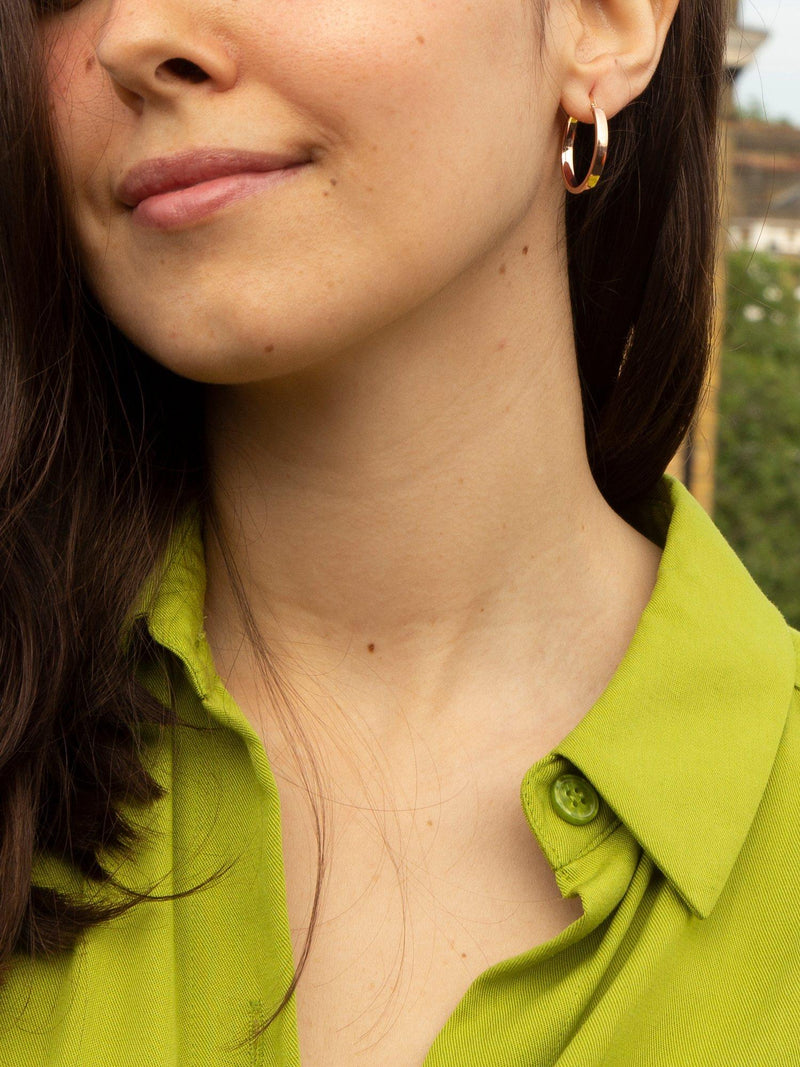 IBB 9ct rose gold hoop earrings, UK version