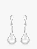 IBB bell drop earrings 9ct white gold, imported from the UK