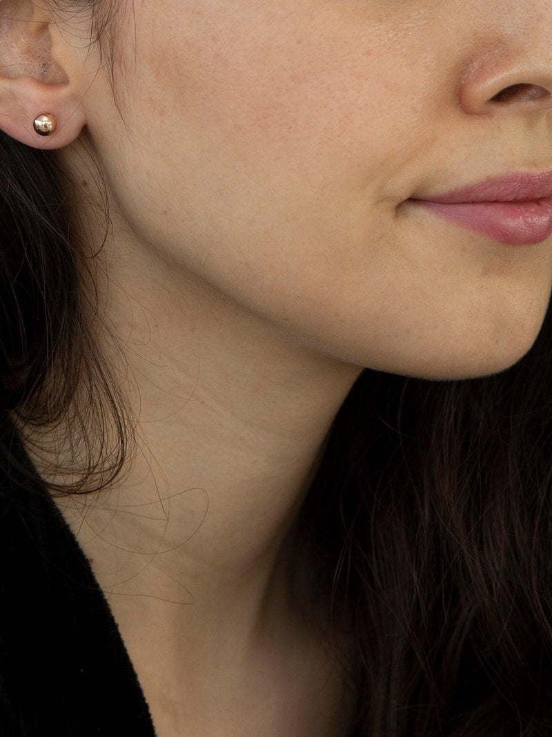 IBB rose gold ball stud earrings 6mm, imported from the UK