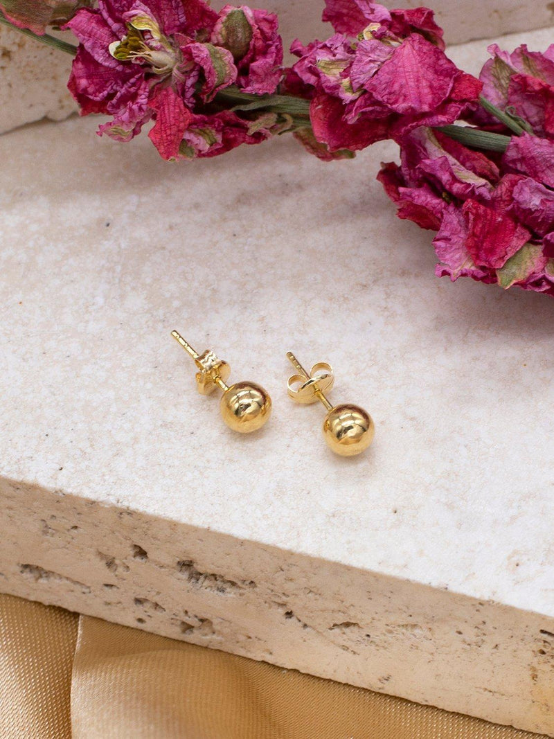 IBB 18ct gold ball stud earrings (British brand)