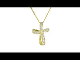 IBB 9ct yellow gold cross pendant with cubic zirconia, imported from the UK