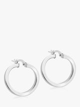 John Lewis IBB 9ct White Gold Creole Earrings, White- Buy online at McGrocer