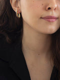 IBB 9ct gold double oval huggie earrings - British product