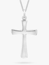 John Lewis IBB 9ct White Gold Plain Cross Pendant- Buy online at McGrocer