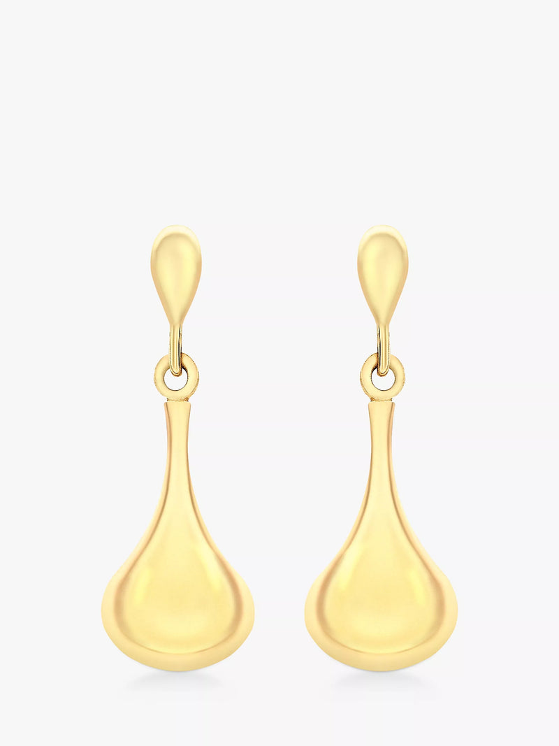 IBB 9ct gold bell drop earrings 22mm - British product