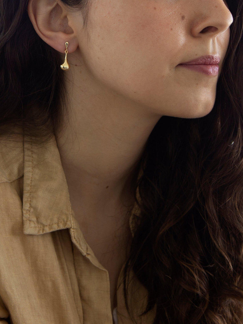 IBB 9ct gold bell drop earrings 22mm - British product