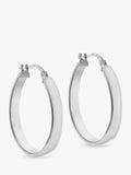 IBB 9ct white gold hoop earrings 3cm (British brand)