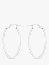 John Lewis IBB 9ct White Gold Oval Creole Earrings- Buy online at McGrocer