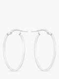 IBB 9ct white gold oval creole earrings - British product