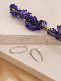 IBB 9ct white gold oval creole earrings - British product