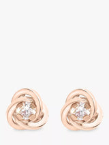 John Lewis IBB 9ct Rose Gold Knot Stud Earrings 7mm Diameter- Buy online at McGrocer