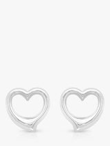 John Lewis IBB 9ct White Gold Heart Stud Earrings, White- Buy online at McGrocer