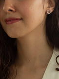 IBB 9ct white gold heart stud earrings 11mm (British brand)