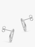 IBB 9ct white gold heart stud earrings 11mm (British brand)
