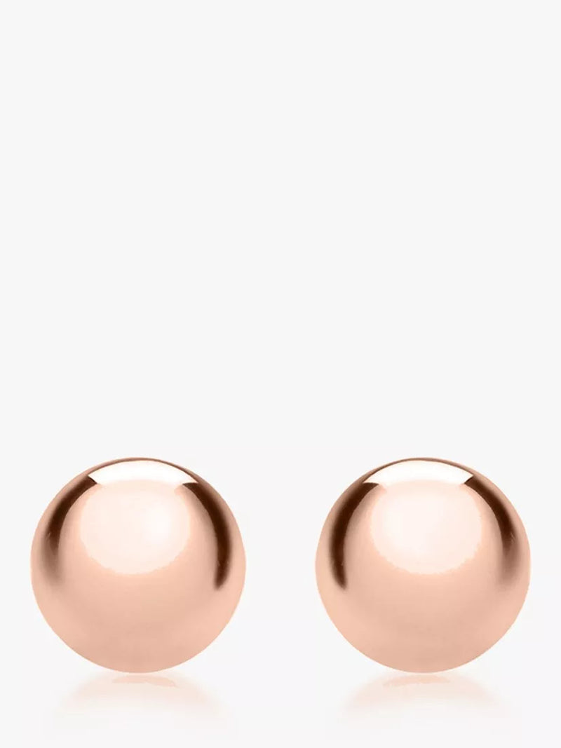 IBB 9ct rose gold ball stud earrings (British brand)