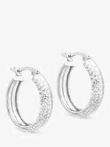John Lewis IBB 9ct White Gold Diamond Cut Creole Hoop Earrings (1.9cm)- Buy online at McGrocer
