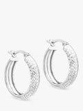 IBB 9ct white gold diamond cut creole earrings, UK version