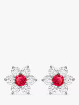 John Lewis IBB 9ct White Gold Flower Cluster Stud Earrings 10mm- Buy online at McGrocer