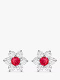 IBB 9ct white gold flower cluster stud earrings 10mm, imported from the UK