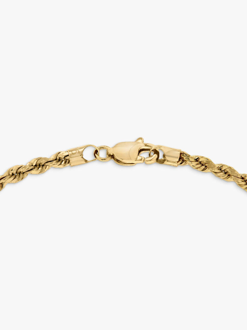 IBB 9ct yellow gold hollow rope bracelet, UK version
