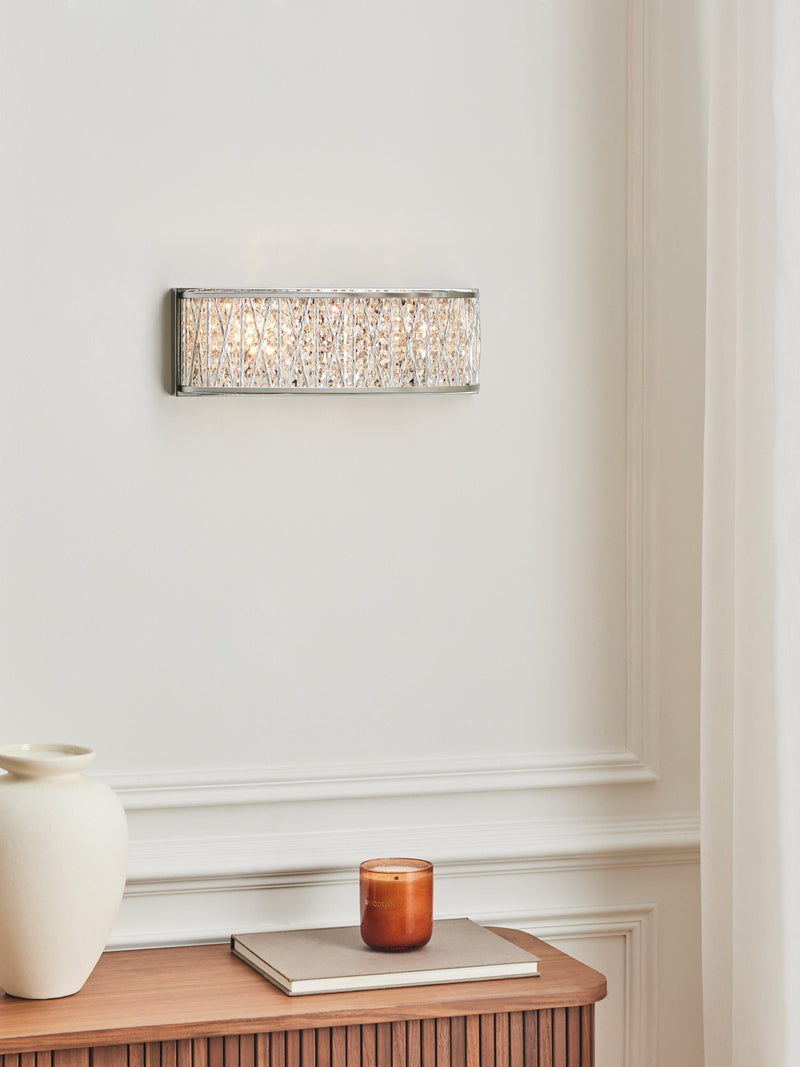 John Lewis Emilia crystal drum wall light, imported from the UK