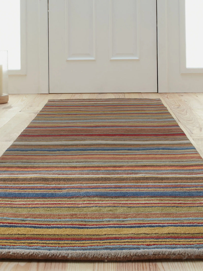 John Lewis Russet Multistripe hand loomed rug 120x60cm, UK version