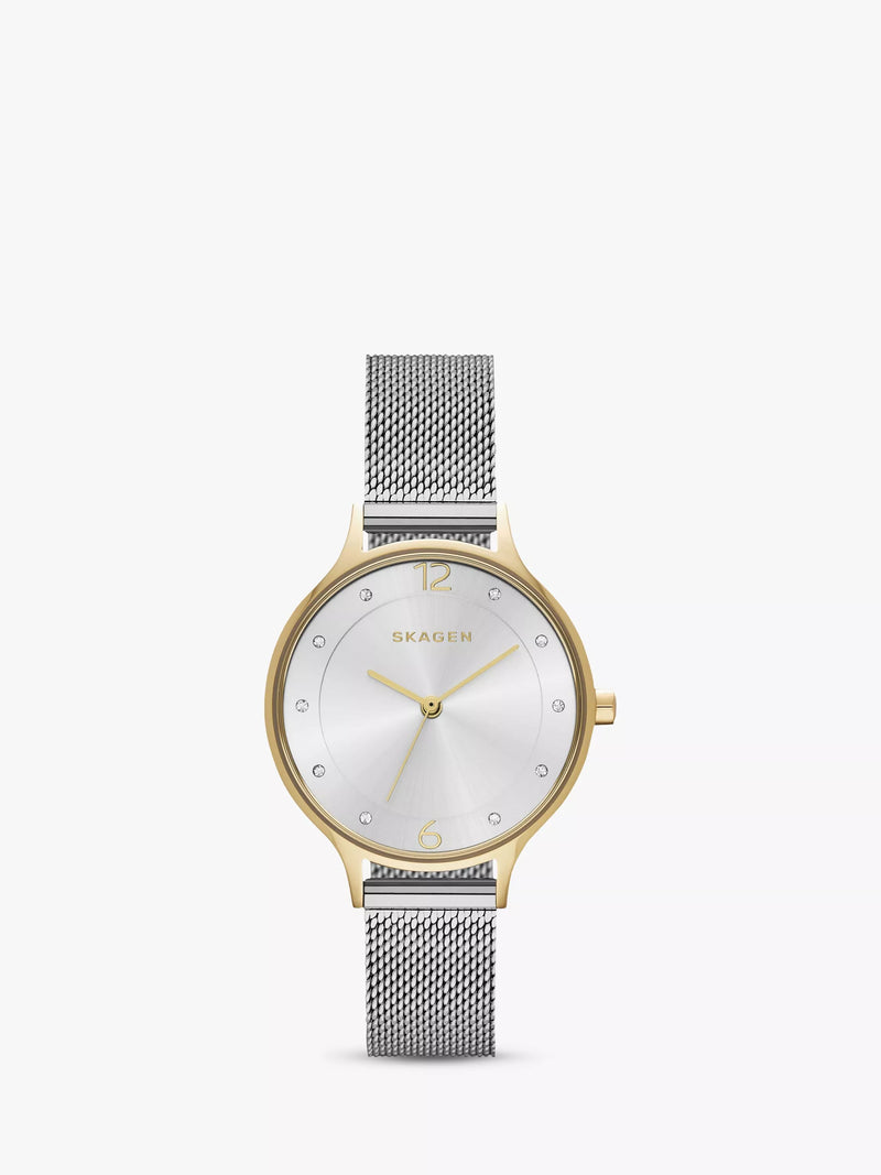 Skagen women's Anita mesh bracelet watch silver - British product