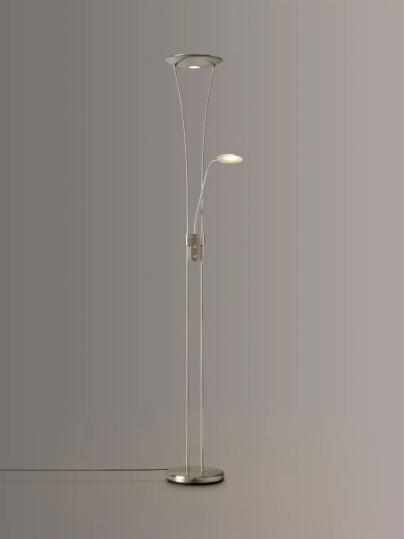 John Lewis Levity LED floor lamp satin nickel - British product