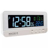 Acctim radio controlled LCD alarm clock white - British product