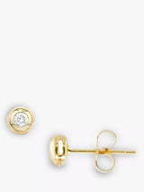 John Lewis E.W Adams 9ct Yellow Gold Single Stone Diamond Stud Earrings- Buy online at McGrocer