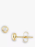 E.W Adams 9ct gold diamond stud earrings - British product