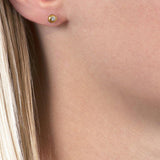 E.W Adams 9ct gold diamond stud earrings - British product
