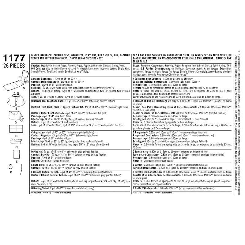 Simplicity sewing pattern 1177 one size (British brand)